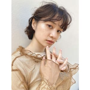 伸ばしかけボブのニュアンスパーマスタイル