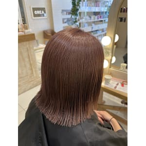 1ブリーチ　ピンク　グレージュカラー