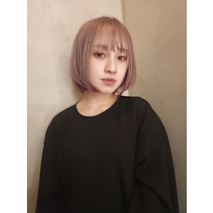 ミルクティーグレージュインナーカラーピンク