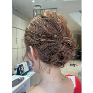 ボブ アップヘア 結婚式アレンジ お呼ばれヘア×小野ふゆり