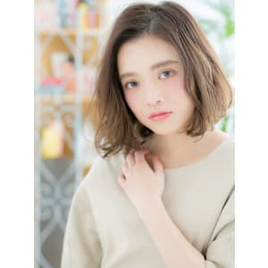 【仙台 Nelu】ミルクベージュで大人なワンレンボブ