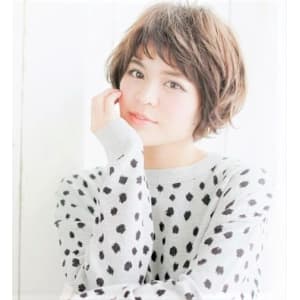 〈大人可愛い〉ひし形ショートボブ　とろみ　ワンカール