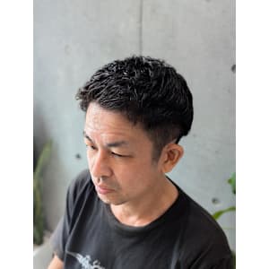 直毛イメチェン　ツーブロ「ヒートカール」