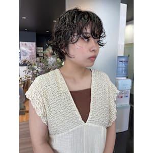 【ハクラ】マッシュショート マッシュパーマ ニュアンスパーマ