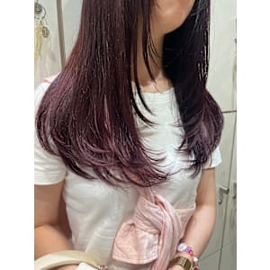 ピンクラベンダー ブリーチ無しダブルカラー ×小野ふゆり