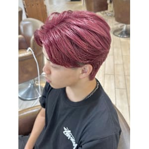 韓国風センターパート　ピンクヘアー