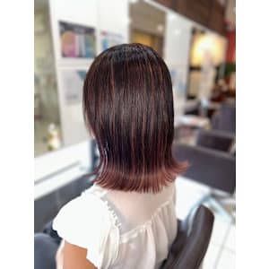 インナー×ハイライト×ピンクカラー