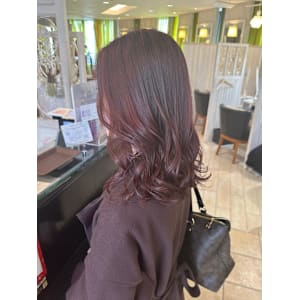 ピンクカラー　韓国ヘア 10代20代30代