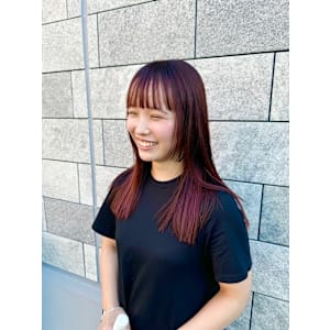 KUsU(クス)×セミロング×レッドブラウン