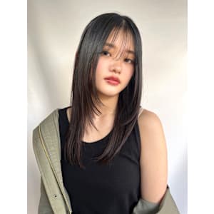 【Z世代向け】トレンドカラー/鎖骨ボブ/切りっぱなし/韓国