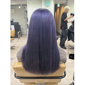 ブルーラベンダーロングレイヤー前髪イメチェン所沢練馬