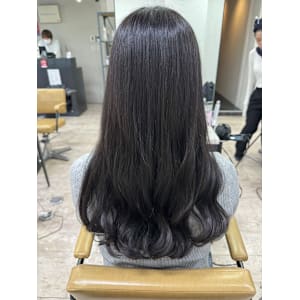 ダークグレージュロングレイヤー前髪イメチェン所沢練馬