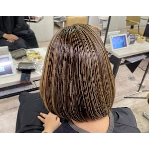 ハイライトベージュケアブリーチ前髪イメチェン所沢
