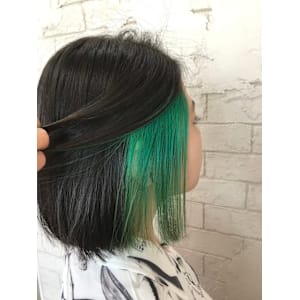 インナーカラーライトグリーンケアブリーチ所沢