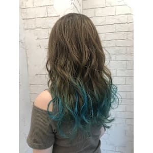 ターコイズブルーグラデーションケアブリーチ所沢