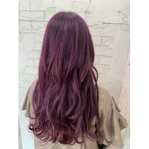 ピンクパープルロングレイヤーケアブリーチ所沢練馬