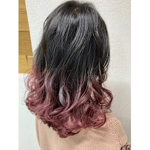 ピンクグラデーションケアブリーチ所沢練馬