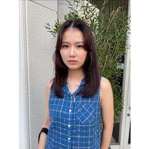 顔まわりレイヤー×ピンクブラウン/20代.30代