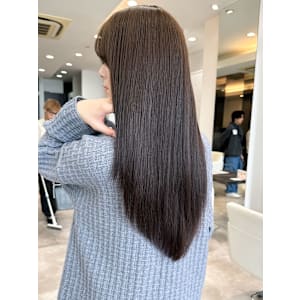 ★縮毛矯正ロング♪コスメストレート髪質改善ココアベージュ