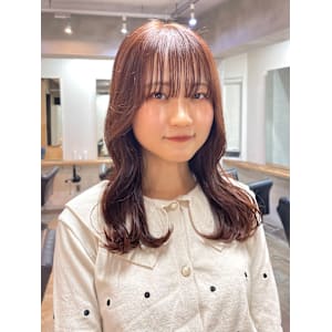 ピンクブラウン_ゆるふわロング