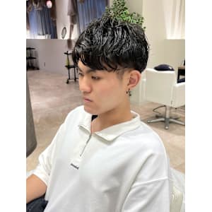 アップバングシャドーパーマ/無造作パーマ/アップバング