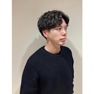 センターパート　×　パーマスタイル