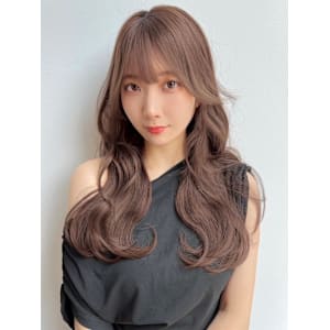 ふんわりピンクベージュロングレイヤー