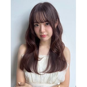 韓国風/セミロング/顔周りカット/くびれヘア/透明感カラー