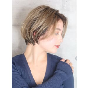 40代50代小顔前髪イメチェンアンブレラカラーショート - INCEPTION  GINZA 銀座【インセプション】掲載中