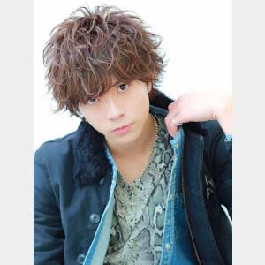 無造作 シャドウパーマミディアム マッシュウルフ熊本