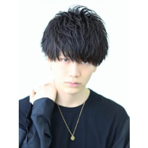 黒髪重め細束マッシュ ラウンドマッシュ ツーブロック 福岡