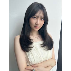 銀座20代30代韓国内巻きローレイヤー抜け感ベージュ