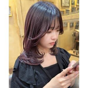 顔周りレイヤー_ボルドーカラー