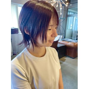 顔周りレイヤー/ウルフレイヤー/ボルドー