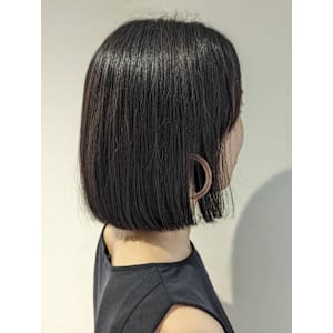 大人かわいい切りっぱなしボブ 髪質ケアトリートメント