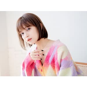 黒髪/ボブルフ/ネビージュ/小顔/ワンレン/学芸大学髪質改善