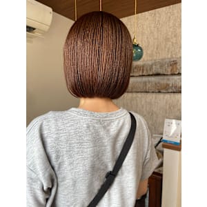 オレンジカッパーのナチュラルなキュートボブ