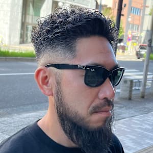 極道パーマオールバックパーマ