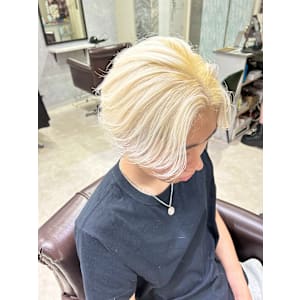 メンズブリーチ ホワイトカラー センターパート