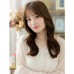 ココアベージュこなれ外国人風エアウェーブ　レイヤーパーマ