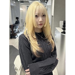 ザクザクロングレイヤー/ブロンド/エンドカラー