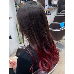 ロングの裾グラデーションカラー