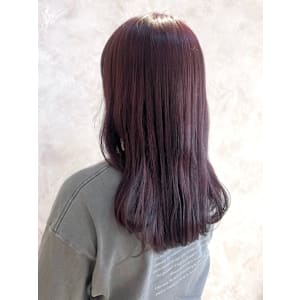 ラベンダーベージュ　暖色系　バイオレットカラー　セミロング