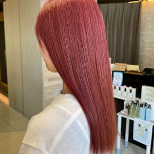 ダブルカラーピンクハイトーンロングエモージュカラー