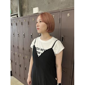 salmon pink × ミニボブ