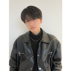 91メンズマッシュニュアンス毛流れモテる夏黒髪スーツ短髪