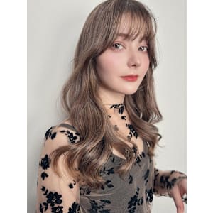 ブリーチなしチョコレートブラウン韓国ヘア顔周り2way前髪