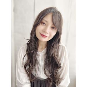 透け感カラーのミックスカール