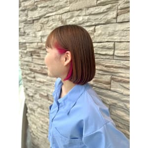 切りっぱなしボブpink inner！