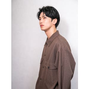 王道黒髪センターパート×束感ニュアンスパーマ